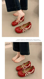Women's Retro Elegant Shallow Mouth Casual Wedge Heel Mary Jane Shoes  Autumn New Fashion Versatile Comfortable Single Shoes