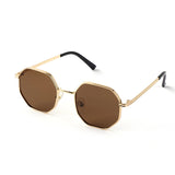 Fashion Kids Square Sunglasses for Boys Girls Retro Octagon Metal Sun Glasses Vintage Black Polygon Shades UV400 Protection