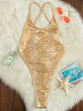 Extreme Mini Micro String Cross Backless Women Monokini Swimwear One Piece Swimsuit Female High Cut Bathing Suit Swim Beachwear