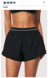 New Brushed Sports Shorts Women High Waist Fake Two Pieces of Anti Glare Shorts Leggings Casual Loose Pocket Fitness Sportwear