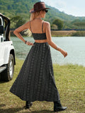Deep V-Neck Backless Sling Dress with Thigh High Slit, Floral Print Beach Holiday Party Maxi Dress, Summer Women's Clothing