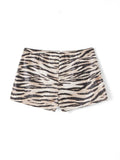 Women's Summer Hot Shorts Zebra Print Low Waist Sequin Short Pants Streetwear for Party