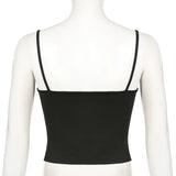 Sexy Spaghetti Strap Tank Tops Fashion Women White Solid Basic Sleeveless Y2K All-Match Crop Top Casual Streetwear Harajuku Tees