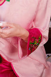 New Chinese style pajamas with breast pads, simulated silk, ice silk home wear, satin jacquard pajamas set