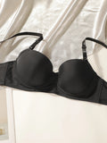 New Hot Selling Solid Color Daily 2-piece Set with Steel Rim push up Bra for Women Underwear Set J2611
