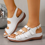 Gold Buckle Decor Thick Sole Sandals Women Summer Lightweight Platform Sandles Woman Plus Size 42 Wedges Gladiator Sandalias