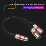 30cm 3Pin XLR Female Jack to Dual 2 Male Plug Adapter Cable Microphone Splitter Cord for Mic Amplifier Speaker Mixer Accessories
