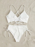 Sexy Bandage High Waist Brazilian Bikinis Sets Swimsuit Swimwear Swimming Suit for Women  New Bikini Mujer Biquinis