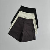 Women's High-Waisted Yoga Shorts with Pockets Quick-Drying Breathable for Summer Outdoor Training Running Pilates Fitness