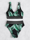Sexy Mesh Tape Bikini 2026 Women High Waist Swimsuit Printed Swimwear Female Lady Bathing Suit Swimming Summer Beachwear