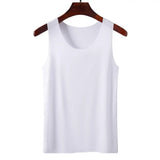 Women Bottoming Vest Sleeveless Ice Silk Seamless Stretchy Round Neck Dry Dry Cooling Camisole Summer Office Vacation Basic Top