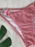 2025 Halter Sparkling Brazilian Diamond Bikini Women Swimsuit Female Swimwear Two Pieces Bikini Set PU Leather Bathing Suit Swim