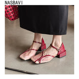 Summer Shallow Women Silver Flats Square Toe Design Beach Sandals Black Mesh Breathable Organza Mary Janes Chaussure Femmes