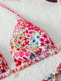 Triangle Halter Thong Bikinis 2026 Women Sexy Printed Swimsuit Floral String Swimwear Female Bathers Bathing Swimming Swim Suit