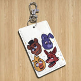 2026 A-FnafS oppression Rectangle ID Card Case Keychain Access Card Bag Key Tag Ring Leather Card Holder Key Ring Access