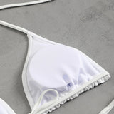 2025 European and American New Solid Color Special Mesh Four-piece Beach Swimsuit Sexy Bikini Burkini Muslim Swimwear
