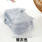 50pcs 7x9cm 9x12cm 10x15cm Sheer Organza Bags Wedding Party Candy Chocolate Bags Gift Pouches Jewelry Storage Drawstring Bags