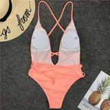Sexy Deep V Neck Wrap Around Female Swimwear One Piece Swimsuit Women Backless Monokini High Leg Cut Bathing Suit Swim Beachwear