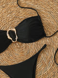 Halter Bikinis 2026 Women String Thong Swimwear Female Sexy Swimsuit Solid Bathers Bathing Swimming Swim Suit Beachwear