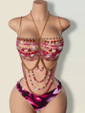 Body Chain Acrylic Beads With Swimsuits Bikinis Beach Vaction Pool Party Casaul Style Bikini For Woman Charming Pure Desire ZS1T