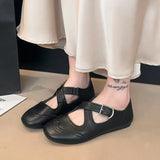 Women's Summer Carved Hollow-out Baotou round Toe Cross Slip Non-Slip Flat Retro Luxury Design  2026