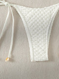 DEKA Tie Side Thong Swimwear New Sexy Bikini Set White Shell Designer Swimsuit Halter Push Up Micro Bikinis Summer Bathing