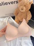 MOYISU Kawaii Anime Bra for Petite Women Seamless Milk-Skin Underwear Push-Up Enhancement Slimming Lingerie Set with Comfort Fit