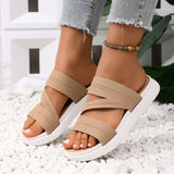 Women's Summer 2026 New  Fashion Knitted Lightweight Beach Slippers Women Sandals Ladies Shoes