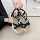 2026 New Women Summer Sandals Women Shoes Bohemia Beach Flat Casual Sandals Leisure Female Women Slip On Sandalias