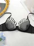 New Design High-Quality Lingerie Set With Sexy butterfly Line Mesh Plicing Women's Underwear Push Up Bra 2 Pieces YS2417