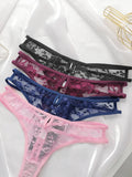 4-piece Hot Selling New Transparent Multi-color Lace Sexy Underwear For Women's Trackless Invisible Thong Underwear C864