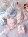 School! MOYISU Japanese Embroidery Bra Set Water Lace Thin Cup Push Up Small Chest Cute Bralette Top Teen Girls AU Summer Sale