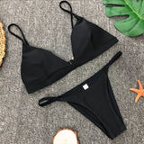DEKA Women Sexy Solid Mini Micro Bikini Set Push-up padded Bra Thong Split Swimwear Female Bandage Bathing Suit Lacing Swimsuit