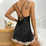 Champagne-coloured Nightdress Wedding Evening Gown Summer Nightdress Strappy Backless Lingerie Sexy Nightwear Woman Night Dress
