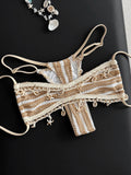 Striped Shell Mini Micro Bikini Women Swimsuit Female Thong Swimwear Two Pieces Bikini Set Bather Bathing Suit Swim Beach Wear
