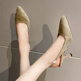 2026 Summer Sandals Women Fashion Pointy Shallow Mouth  Back Air Anti-slip Wear Heels