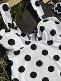 2026 Polka Dot U Neck Women Swimwear One Piece Swimsuit Female Monokini Bather High Leg Cut Bathing Suit Swim Beachwear Bodysuit