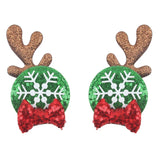 Christmas 2.8"Mouse Ears Hair Clips For Children Sequins Bow Hairpins Girls Festival Party DIY Hair Accessories