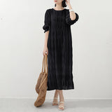 Long Dresses For Women Casual Summer Trendy Boho Style Pleated Cover Up Vestidos Daily Wear High Quality Elegant Maxi Dress