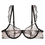 Summer French Minimizer Bra Beachwear Large Bust Pure Embroidery Lace Ultra Thin Plate Size Light Support Wirefree AU MOYISU