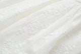 Foridol Button Bowknot Off Shoulder White Lace Mini Dress Summer Beach Embriodery Short Party Holiday Vestidos Smocked 2025