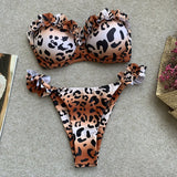 DEKA Bandeau Bikini Women's Sexy Push Up Set Two Piece Swimsuit Floral Bathing Suit Swimwear Summer Beachwear