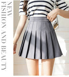 Women High Waist Pleated Skirt with Safety Shorts, Black A Line Mini Skort for Casual Office School Style Outfits