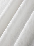 2026 Summer Women's Floral Eyelet White Cami Dress Sleeveless Square Neck A-line Dress Beach Bohemian Retro Sundress