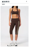 Summer Color Blocked Yoga Sets Women Slim Sports Bra High Waist Pants Fitness Suits Outwear Gym Running Push Up Workout Clothes