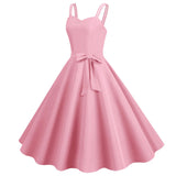 Womens Sleeveless Dress 1950s Housewife Evening Party Prom Dress Temperament Womens Dresses Female Holiday Loose Beach Dresses