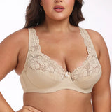 Bras For Womens Lingerie Floral Lace Bra Underwire Sexy Brassiere Perspective Plus Size BH Female Underwear Tops