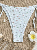sexy floral print halter bikinis sets biquini micor string tie swimsuit Swimwear Biquini conjunto de bikini tankini beachwear