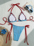 2025 Halter Wrinkled Weaved Bikini Women Swimwear Female Swimsuit Two Pieces Bikini Set Brazilian Bathing Suit Swim Beach Wear