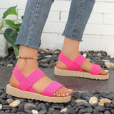 Slingback Style Summer Flat Sandals For Women Leisure Shoes Soft EVA Light Weight Elastic Back Strap Girl Beach Street Sandalias